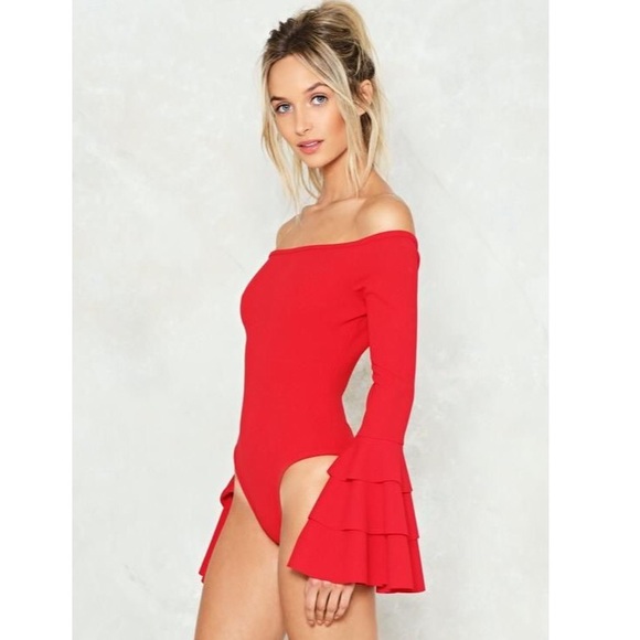 Nasty Gal Tops - NastyGal Ruffle Body Suit